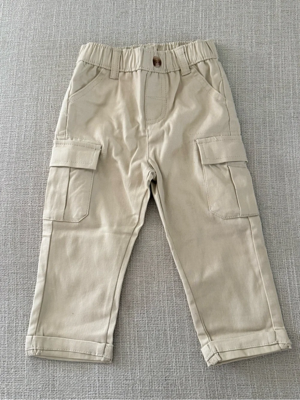 Little Lad Baby Boy 18M Tropical Shirt & Khaki Cargo Pants 2-Piece Set